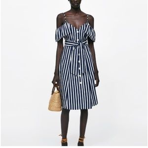 Zara Womens Collection - Striped Jumpsuit Dress with Belt Size M